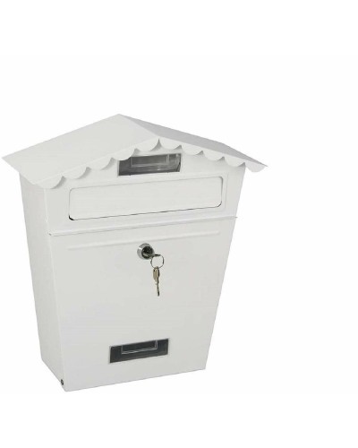 Boîte aux lettres EDM Classic en acier blanc - 29,5 x 10,5 x 35,5 cm
