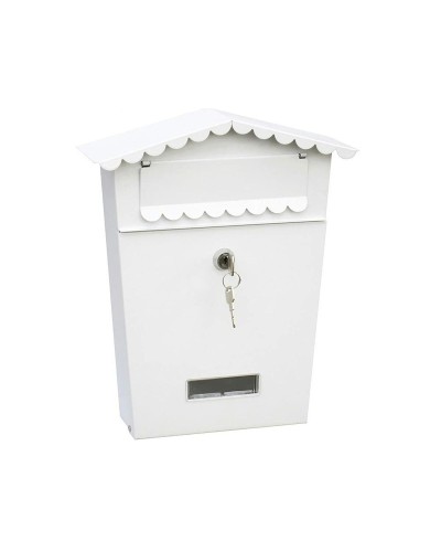 Boîte aux lettres EDM House en acier, blanc, 21x6x30 cm
