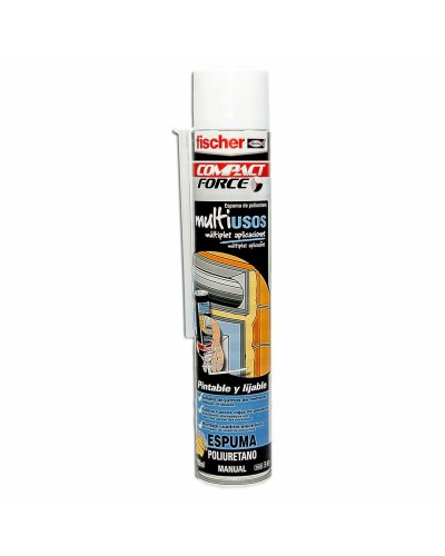 Espuma de poliuretano Fischer 700ml para construcción y aislamiento.
