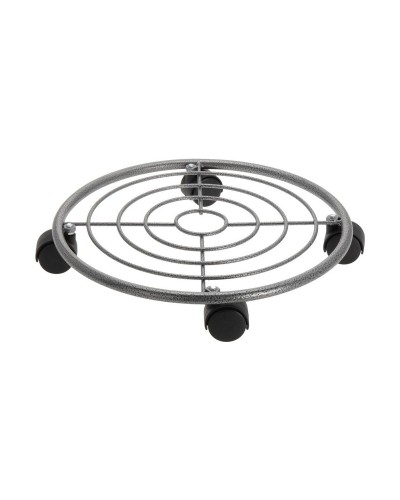 Blompall med hjul Progarden Grå Metall (35 x 6,5 cm)