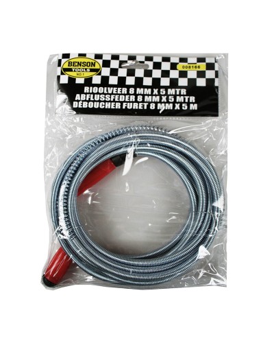 Bensontools Spirale Déboucheur en Métal (5 Mètres) pour Tuyaux Bouchés
