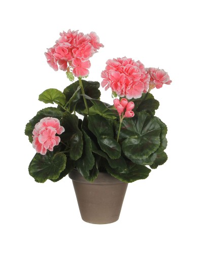 Geranio Artificiale Mica Decorations in PVC, Altezza 33 cm, Lunghezza 11,5 cm