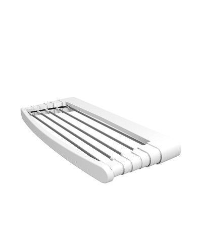 Gimi Telepack 70 Wäschetrockner zum Ausziehen | Aluminium Weiß und Harz | Wandmontage (70 x 30 x 6 cm) | Trockenlänge: 5 m
