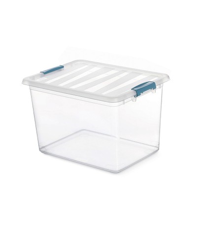 Caja multiusos Domopak Living Katla 20L | Transparente | Asas | Polipropileno | Organización del hogar

