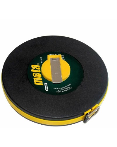 Cinta Métrica Mota de Fibra de Vidrio: 20 m x 13 mm, Duradera y Precisa para Mediciones Exteriores.
