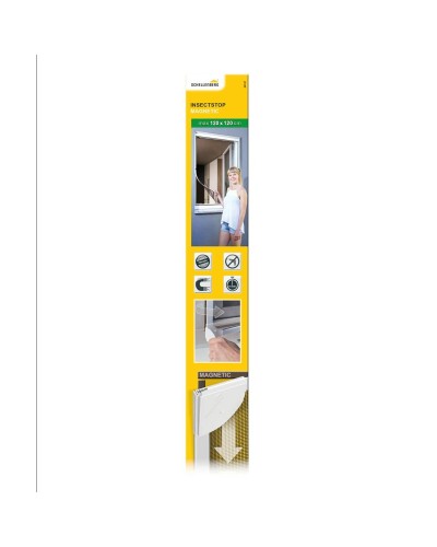 Myggnät Schellenberg Magnetic Med ram Glasfiber Vit (100 x 120 cm)