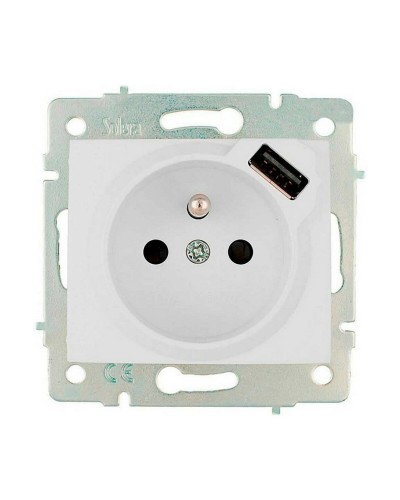 Schuko-Steckdoseneinsatz Solera ERP60FUSB Bipolar Weiß 16A Unterputz mit USB-Anschlüssen
