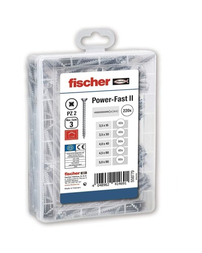 Fischer Scatola di Viti Universali, Set da 220 Pezzi per Lavori di Fissaggio