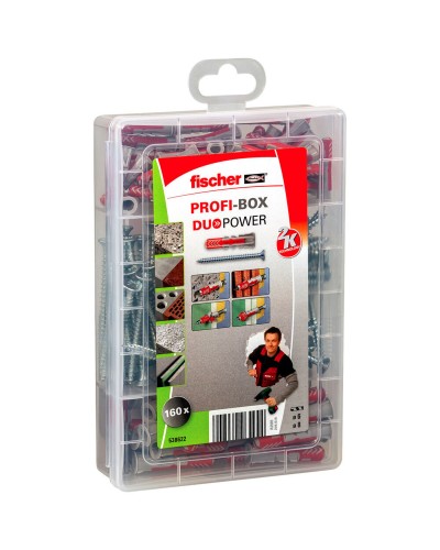Fischer Duopower Juego de fijación de 160 piezas | Tornillos y tacos multiuso
