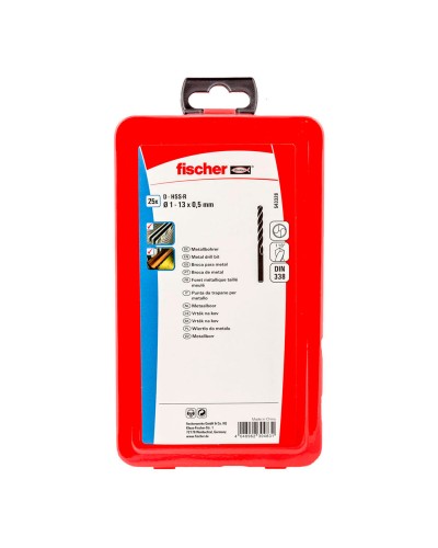 Kit de forets Fischer MS pour métal et acier inoxydable, lot de 25
