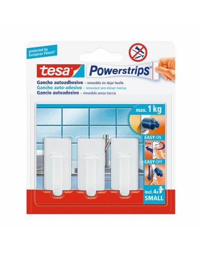 TESA Powerstrips Haken Small für Gewicht bis zu 1 kg, für Innenräume
