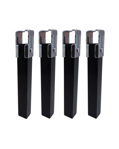 Pieds de lit Micel PT25 Acier Noir, 4 Unités (3 x 3 x 25,5 cm)
