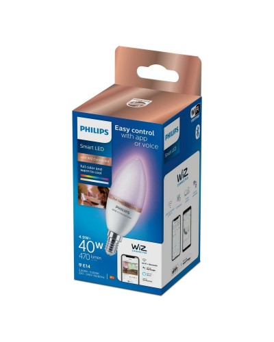 Lampadina LED Philips Wiz Full Colors E14: Regolabile, Multicolore, 470 lm, 806 Lm
