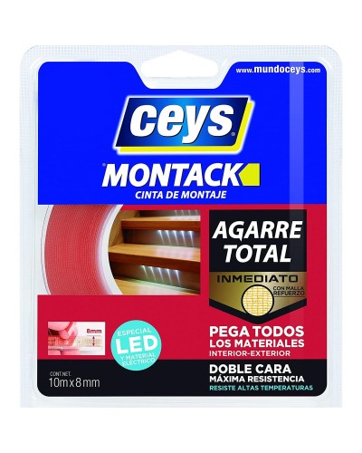 Nastro Adesivo Super Forte CEYS Montack - 10 m x 8 mm