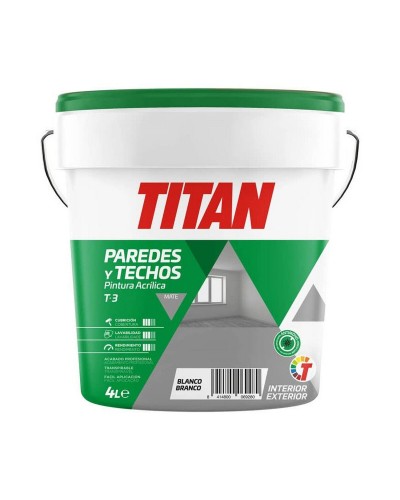 Verf Titan 123000304 Wit 4 L