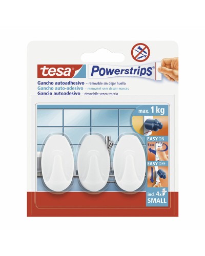 TESA Klebehaken 1 kg, 7 Stück, zum Aufhängen von Bildern und anderen leichten Gegenständen
