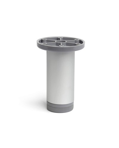 Lámpara de mesa cilíndrica Pie Rei 405 - Aluminio plateado - Ø 3,9 x 10 cm - Estilo moderno
