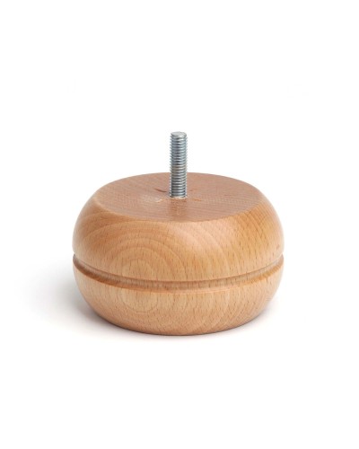 Pied Rond Classique en Bois Naturel | Ø 9 cm x 5 cm
