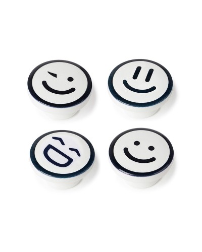 Ovinuppi Rei m9 Pyöreä Valkoinen pyökki Kuvitettu 4 osaa (Ø 38 x 22 mm)