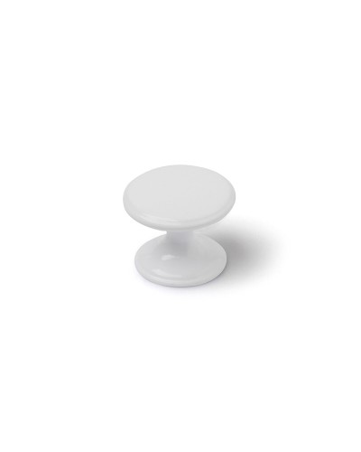 Bouton de Meuble Rond en Métal Blanc 4 Unités (Ø33mm) pour Tiroirs et Portes
