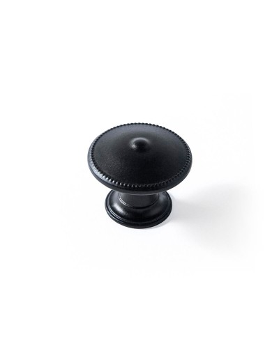 Runder Möbelknopf Rei aus mattschwarzem Metall, 4 Stück (30mm x 24mm)
