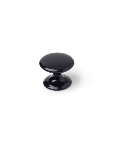 Bouton de porte Rond Noir Métal Ø33 x 27 mm, Lot de 4
