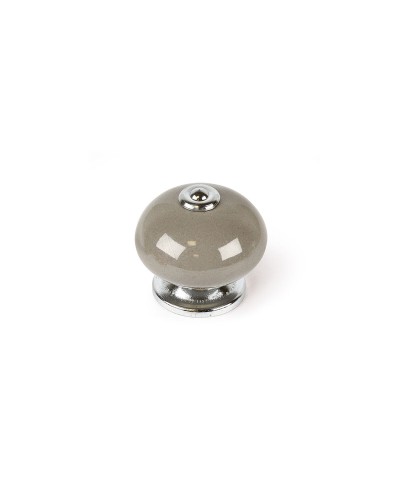 Pomo Bisagra Redondo Porcelana Gris Ø 40 x 36 mm (4 Unidades)
