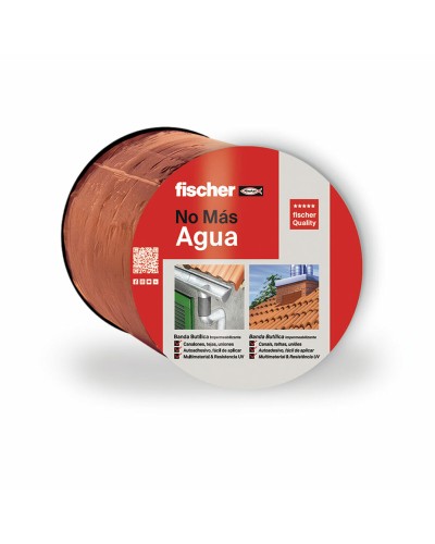 Cinta Adhesiva Fischer Marrón Teja | 10 m x 10 cm | Fijación Rápida y Resistente
