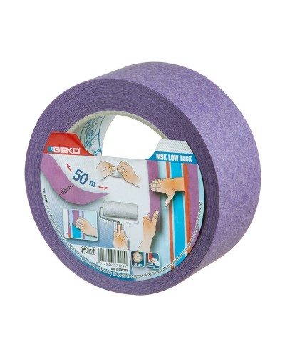 Cinta Adhesiva de Doble Cara Geko, 50 mm x 50 m, de Alta Adherencia Transparente.
