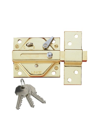 Chiavistello di sicurezza Lince 2930 tradizionale in ottone per porte in ferro