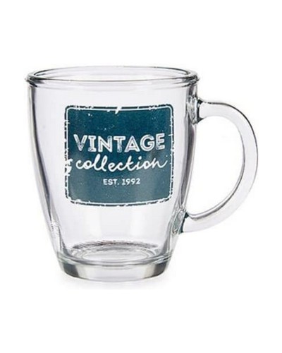 Vintage Transparent Glass Mug 320 ml for Everyday Drinks
