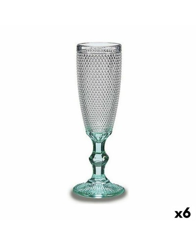 Champagneglas Poäng Transparent Turkos Glas 6 antal (185 ml)