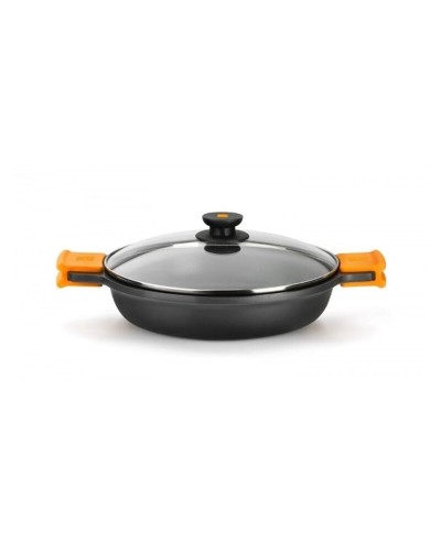 BRA Casserole Aluminum A270545 45cm Non-stick Black/Orange

