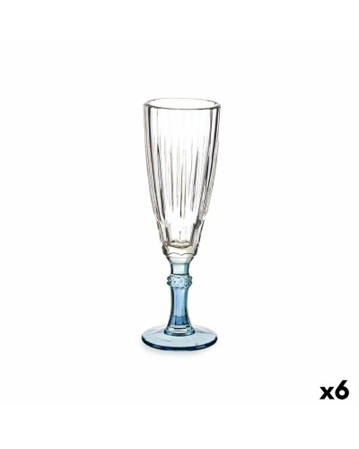 Champagneglas Exotic Kristal Blauw 6 Stuks (170 ml)