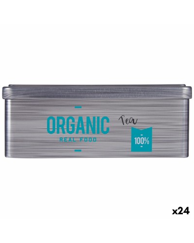 Haudukelaatikko Organic Tea Harmaa Tina (11 x 7,1 x 18 cm) (24 osaa)