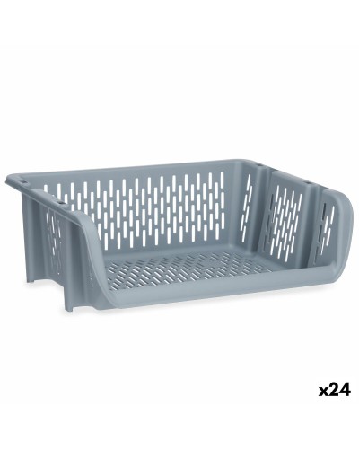 Cesta Verduras Gris Polipropileno, 30x13,5x38,7 cm, Práctico y Eficaz (24 Unidades)
