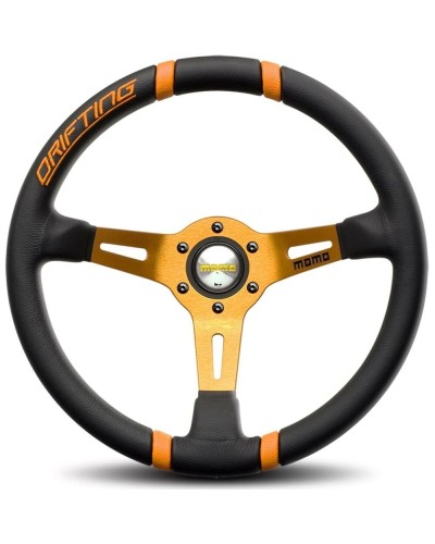 Momo Drifting: Lenkrad Racing Schwarz Leder Ø 35cm - Optimaler Grip

