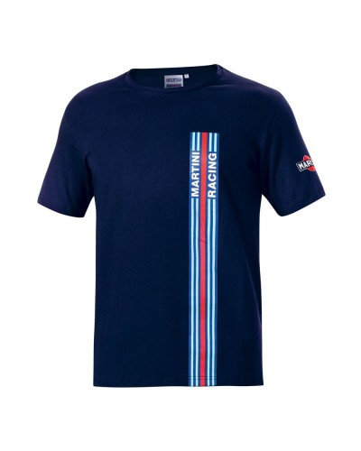 Sparco Martini Racing: Marineblaues Herren T-Shirt - Kurzärmlig, Casual
