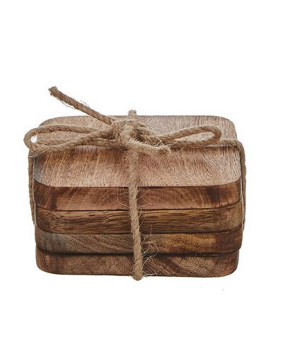 Mica Decorations Duko Untersetzer - 4 Stück Quadratisch (10x10cm) - Tischschutz
