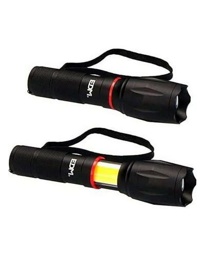 Uitschuifbare LED Zaklantaarn EDM Cob XL Zoom Zwart Aluminium 5 W 210 Lm