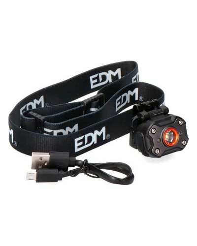 EDM Torcia Frontale LED 8W 400lm - Nero - Potente & Leggera

