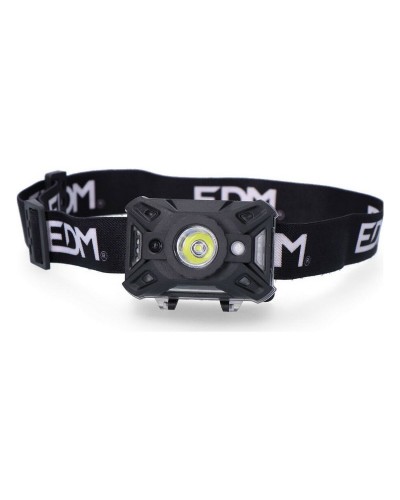 EDM Linterna Frontal LED COB Sensor - 7 Funciones, 200 Lm, 5W (3 Unidades)

