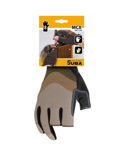 JUBA Mecanix Gants de Travail Écran Tactile Spandex Marron PVC - Coupe
