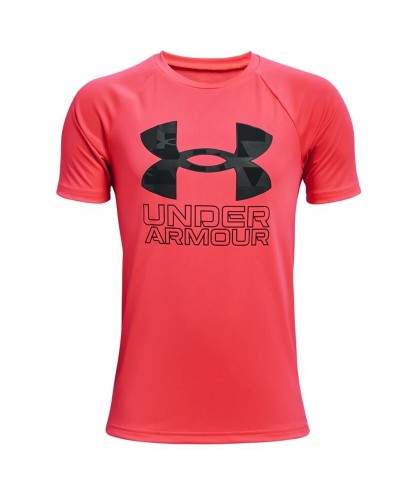 Under Armour Camiseta Tech Hybrid Niño Roja - Transpirable y Ligera
