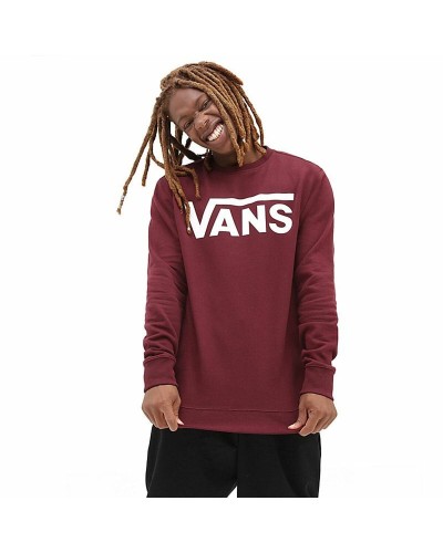 Men’s Sweatshirt without Hood Vans Classic Crew-B Dark Red