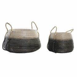 Korg - set DKD Home Decor Naturell Grå Sjögräs (52 x 52 x 44 cm) (2 pcs)