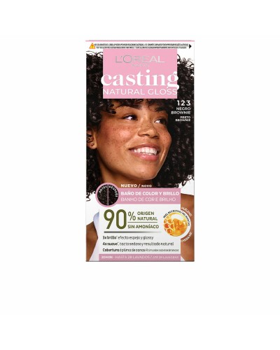 Kevytvärjäys L'Oreal Make Up Casting Natural Gloss Ammoniakkivapaa Nº 123-negro brownie 180 ml