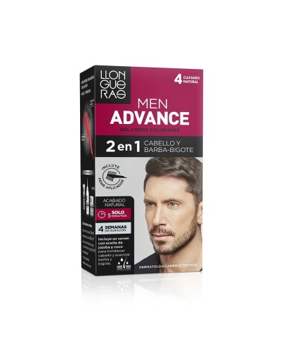 Gepigmenteerde crème Llongueras Men Advance Semi-permanent 4 - As Kastanjebruin (4 pcs)