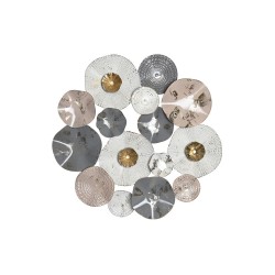 DKD Home Decor Wall Decoration: Grey and White Metal, 80x80x7 cm for an Elegant Decor
