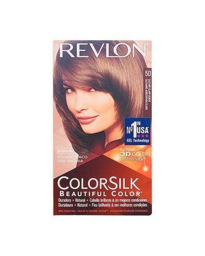 Revlon Colorsilk Tintura Senza Ammoniaca Castano Chiaro Cenere - Copertura Totale Capelli Bianchi
